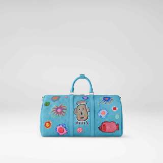 Keepall-50-in-Taurillon-Monogram-with-Faces-print-and-embossing-Louis-Vuitton-x-Yayoi-Kusama