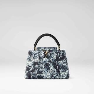 Louis-Vuitton-x-Yayoi-Kusama-Capucines-MM-in-black-taurillon-leather-with-Infinity-Net-print