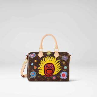Louis-Vuitton-x-Yayoi-Kusama-Speedy-25-Bandouliere-in-Monogram-canvas-with-Faces-print-and-embroideries