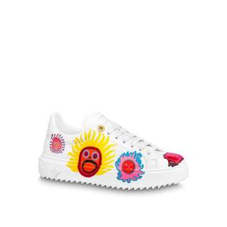 Louis-Vuitton-x-Yayoi-Kusama-Time-Out-sneaker-in-plain-calf-leather-with-Faces-print