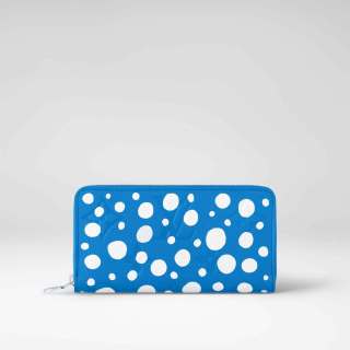 Louis-Vuitton-x-Yayoi-Kusama-Zippy-wallet-in-blue-Monogram-Empreinte-leather-with-Infinity-Dots-print